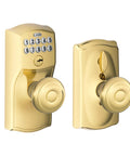 Keyless Entry Door Lock With Camelot Keypad And Knob No Key Needed Electronic Access Flex Lock Auto Lock Bright Brass Finish
