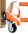 Retractable Caster Wheels Kit For Workbench 660 Lbs Capacity showing side mount caster and foot pedal mechanism