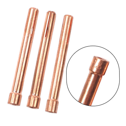 Copper collet bodies from All In One Pro Grade 68 Piece TIG Torch Consumables Kit For TIG Welding Torch Collet Body Alumina Nozzle And Back Cap