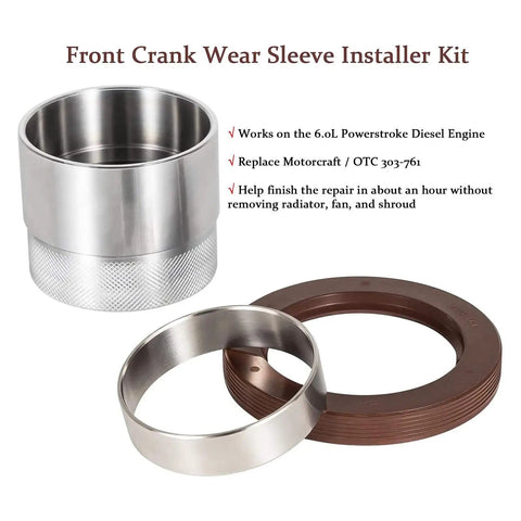 Front Crank Wear Sleeve Installer Kit And Sleeve Driver Tool With OE Sleeve And Seal For Ford Powerstroke 6.0L 2003 2010