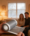 DIY Window Screen Repair Tape Waterproof Mesh Patch roll held in hands, suitable for home, bedroom, living room repairs
