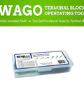 210 Series Six Piece Terminal Screwdriver Set With Partially Insulated Shafts in a clear plastic case