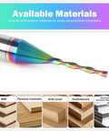 One Sixteenth Inch Downcut CNC Router Bit With Quarter Inch Shank, Extra Long Life TAC Coating, Carbide Spiral End Mill For Woodworking