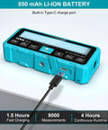 Dual Laser Distance Meter With Bidirectional Laser Emission And Vertical Laser Line Electronic Level Measures in blue, with Type-C charging port