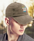 Person wearing brown cap with 'No Crying on the Yacht' text, showcasing the Breathable Lightweight Womens Hat For All Day Outdoor Fun, Ultra Comfortable Cap With SweatWicking Band, Versatile Beach Boat And Sports Sun Shield, EasyCare Headwear For Water Days And Casual Wear.