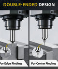 Double End Edge Finder and Center Finding Tool for Machinists Ultra Precision Edge Detection to Within 0.0001 Inches, double-ended use