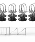 Four Pack Cantilever Gate Rollers With H Shaped Wheel Groove Heavy Duty Sliding Gate Hardware Kit Fits 2in Fence Frames