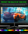 24 Inch Curved Computer Monitor With 100Hz FHD 1920x1080, displaying image comparison with blue light filter effect