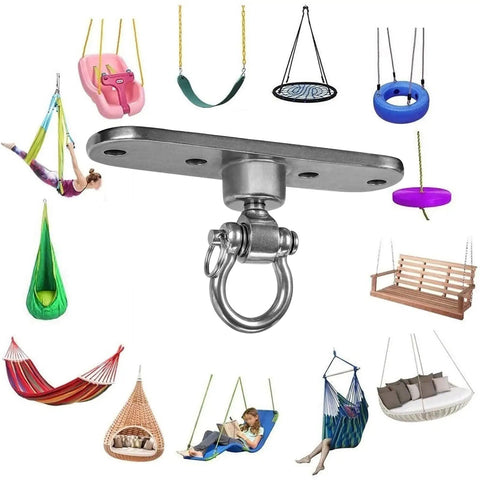 Beefy Heavy Duty Swing Hanger With 180 And 360 Degree Bearings for Swings, Hammocks, Playgrounds, and Chairs, 1500 lb Capacity