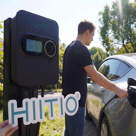 Home Ready Level 2 EV Charger Bringing Forty Eight Amps Straight To Your Driveway J1772 Electric Vehicle Charging Station close-up