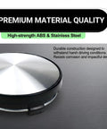 Snap In Wheel Center Caps 4 Pack Premium Scratch Resistant Hub Covers showing steel and ABS material designed for harsh driving.