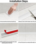 Installation steps for 39 Inch Slick Silicone Splash Guard For Kitchen Sink Countertop Self Grip Edging Keeps Your Counter Totally Bone Dry And Stops Crazy Splashes Cold Turkey.