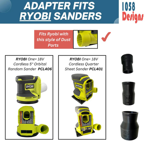 Heavy Duty Sander Vacuum Adapter For Five Inch Orbital And One Quarter Sheet Sanders, Fits One And A Quarter Inch Shop Vac Hoses