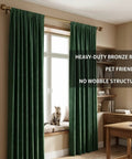 Indoor setup featuring Antique Brass Curtain Rod Kit 18 To 88 Inches Adjustable One Inch Diameter Built To Last Drapery Pole No Sag Modern Look