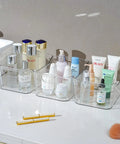 Straight Up Sturdy 12 Pack Clear Plastic Storage Bins With Handles For Pantry Organizing Cabinet Shelving Transparent Food Containers Super Handy For Freezer Closet Under Sink Setup with skincare products.
