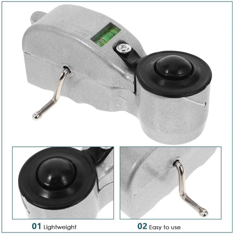 Precision Rugged Aluminum Fountain Scriber Line Tool For Construction And Woodworking Lightweight Ink Level Marker close-up view with level and ink fountain.