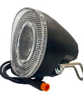 All-In-One Front Bike Light With 75-100dB Horn, Waterproof 3-Pin Connector, Night Riding Ready For 6-60V, close-up view