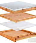 Beekeeping Beehive Parts Kit For 10 Frame Hive With Telescoping Top Cover Oval Bee Escape Inner Cover Solid Bottom