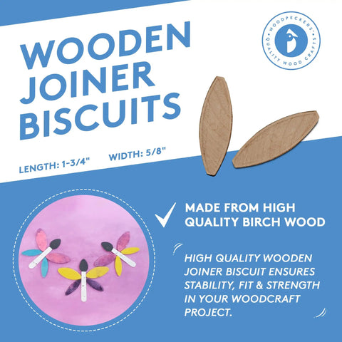 Birch Wood Joiner Biscuits Size 0 Pack Of 100 for strong, precise joints and flush gap-free pro-grade woodworking.