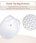 Close-up of 30 Pack 5 Gallon Paint Strainer Bags With Elastic Top showing fine nylon mesh and elastic detail