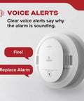 Smoke Detector With Hardwired Power And 10 Year Battery Backup 20SA10V Voice Alerts 85 Decibel Alarm Easy Install 1 Pack on wall