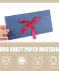 Retro Invitation Envelopes Set, 10 Pack, 22x11cm, 250gsm Kraft Paper Envelopes For Greeting Cards And Party Invitations, blue envelope