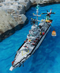 Massive 8 In 1 Military Battleship Building Set With 31.5 Inch Navy Warship Model for boys and adults over 2000 pieces on water