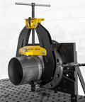 Pipe Alignment Clamp 2 To 6 Inch Capacity With Quick Acting Lever, Wide Grip Plates, Stainless Steel Contact Screws in use