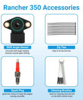 Rancher 350 Electric Power Shift Control Motor With Shift Angle Sensor Replacement For TRX350 2000 2006, angle sensor and accessories