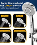 Faucet Sprayer Attachment With On Off Switch Four Modes displayed as showerhead with spray options for versatile use.