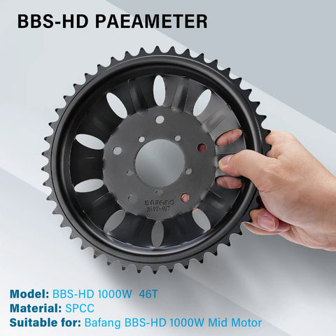 46T Chainring Compatible With Bafang BBSHD 48V 52V 1000W Mid Motor Kit Electric Bike Spare Parts For More Kick Power High Hardness Abrasion And Corrosion Resistant Gear For Long Lasting Performance