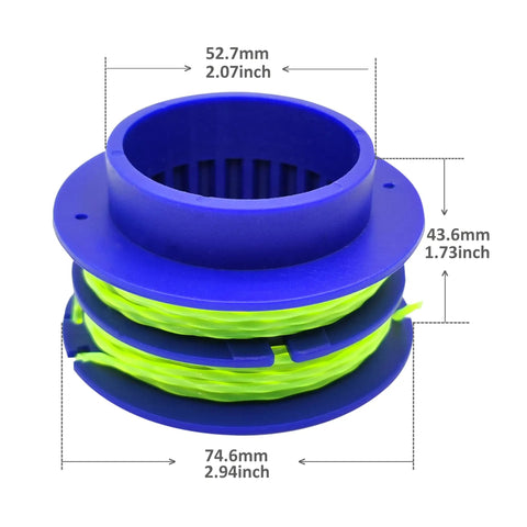 Dual Line Trimmer String Spool 0.080 Inch 16 Feet 3 Pack Built For Quick Replacements With Kobalt 24 Volt Max Weed Wacker