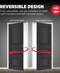 Image showing reversible design of Halifax Interior Square Passage Door Handle Lever for closet and hallway doors, nonlocking.