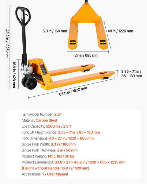 Built Like A Tank Manual Pallet Jack Crushes Loads Up To 5500 Lbs Without Missing A Beat Features Extended 48 Inch Forks And Responsive Hydraulic Pump For Pain Free Warehouse Moves And Factory Floor Hustle