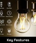 LUX Edison WiFi LED Smart Bulb 2700K Soft White; Dimmable A19 60W Equivalent; key features include voice control and dimmable options.