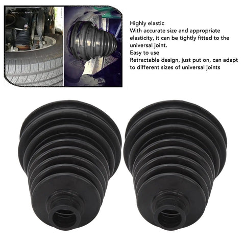 Universal Silicone CV Joint Boot Kit 2 Pack For Cars, DIY Ready Constant Velocity Axle Boot Replacement, black silicone boots, 2-pack