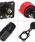 Beefed Up Trolling Motor Plug And Receptacle Set For 12V 24V 36V And 48V Boats, Waterproof Marine DC Power Connector Kit With Weatherproof Cap