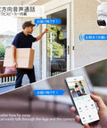 Person using 5MP PTZ WiFi Outdoor Security Camera With Spotlight And Auto Tracking Pan Tilt Digital Zoom Two Way Audio