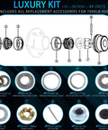 4-Set 7000 Lb Boat Trailer Axle Bearing Kit For 1.25 To 1.75 Inch Tandem Axles On D42 Spindle With 25580 And 14125A Bearings, diagram