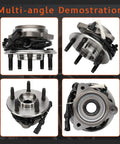 Multi-angle view of Front Wheel Hub And Bearing Assembly for 4WD Ford Explorer 1995 to 2001, Ford Ranger 2001 to 2009 With ABS Sensor Wire