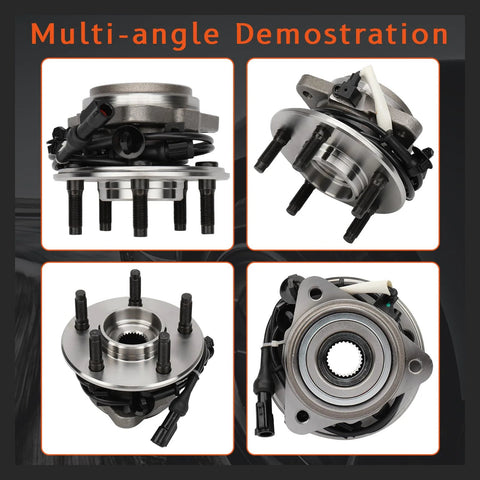 Multi-angle view of Front Wheel Hub And Bearing Assembly for 4WD Ford Explorer 1995 to 2001, Ford Ranger 2001 to 2009 With ABS Sensor Wire