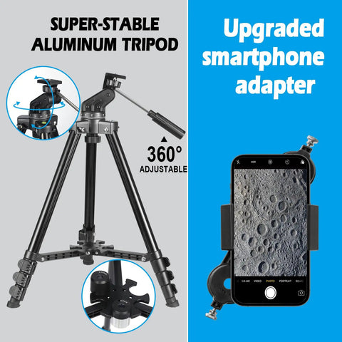 80mm Aperture 600mm Refractor Telescope With AZ Mount For Adults And Kids Beginners Portable Astronomy Kit tripod and phone adapter