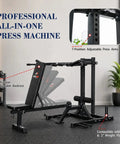 Plate Loaded Upper Body Strength Trainer With Independent Arms Adjustable Backrest And Multi Grip Handles For Chest Shoulders Triceps Rows And Curls Home Gym Gear with adjustable backrest and press arms.