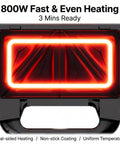 Keinve 3 In 1 Sandwich Maker And Waffle Iron With Removable Non Stick Plates Compact Panini Press Grill 800W heating feature