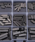 Top view: GBSCLOVER 140Pcs keyway set in plastic box; round-ended carbon steel drive keys, 8–30mm.