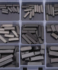 140 Piece Round Ended Drive Shaft Keys Set In Metric Key Stock For Fasteners in organized case, stainless steel.
