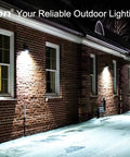 60W LED Wall Pack Light With Dusk To Dawn Photocell illuminating brick building at night