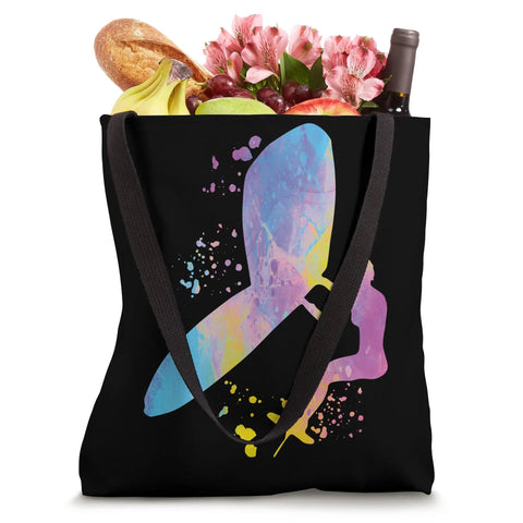 Colorsplash Woman Foil Wing Tote Bag For Wingsurfing And Wing Foiling Gear 16 By 16 Inch Watercolor Style Carryall filled with groceries