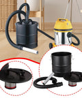Universal 20L Cyclone Dust Collection Barrel 12x15inch Fits Vacuum System next to a wet dry vacuum with hose.