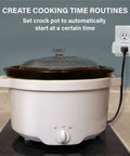 Smart Plug With S1 Auto Pairing, Alexa Compatible, Energy Monitoring connected to crock pot for scheduled cooking